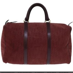 Dior Vintage Burgundy Leather Suede Boston Bag